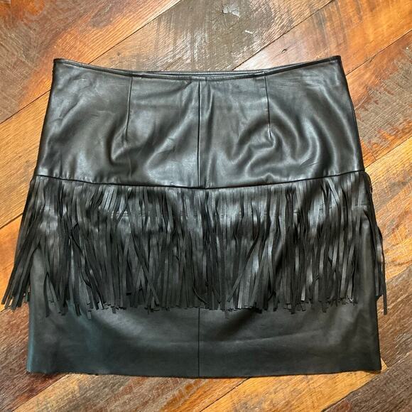 Trouvé Vegan Leather Fringe Mini Skirt - Picture 4 of 4